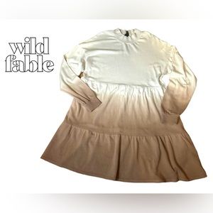 Wild Fable - Brown Ombre Long Sleeved Dress - Size Large